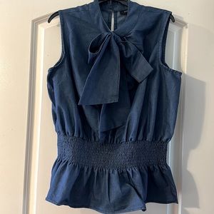 🤩BRAND NEW‼️ASHLEY STEWART😍DENIM SLEEVELESS TOP🤩SZ 12 NWT🏷️